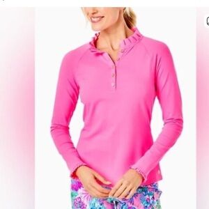 NWT Lilly Pulitzer Luxletic Hutton Polo long sleeve ** FLAW**